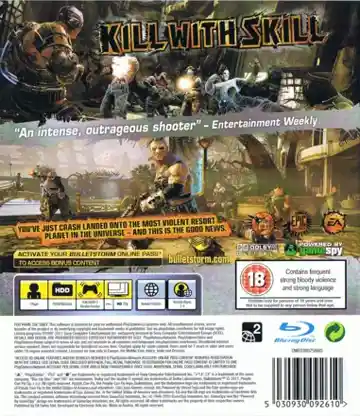 Bulletstorm (USA) (v1.03) (Disc) (Update) box cover back